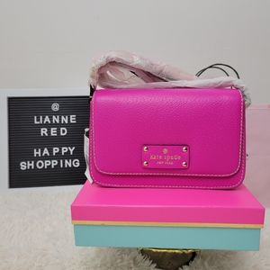 KATE SPADE Wellesley Small Fynn Baja Rose Leather Crossbody Bag